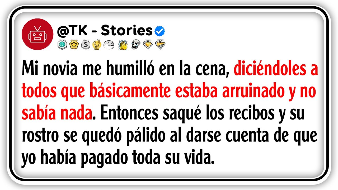Mi novia me humilló en la cena, diciéndoles a todos que básicamente estaba arruinado y no sabía...