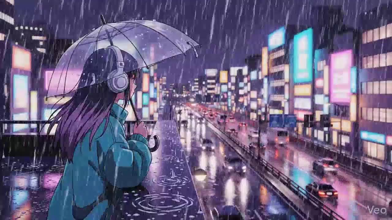 Rainy Night Lofi 🌧️ Japanese Neon City | Chillhop Study Beats