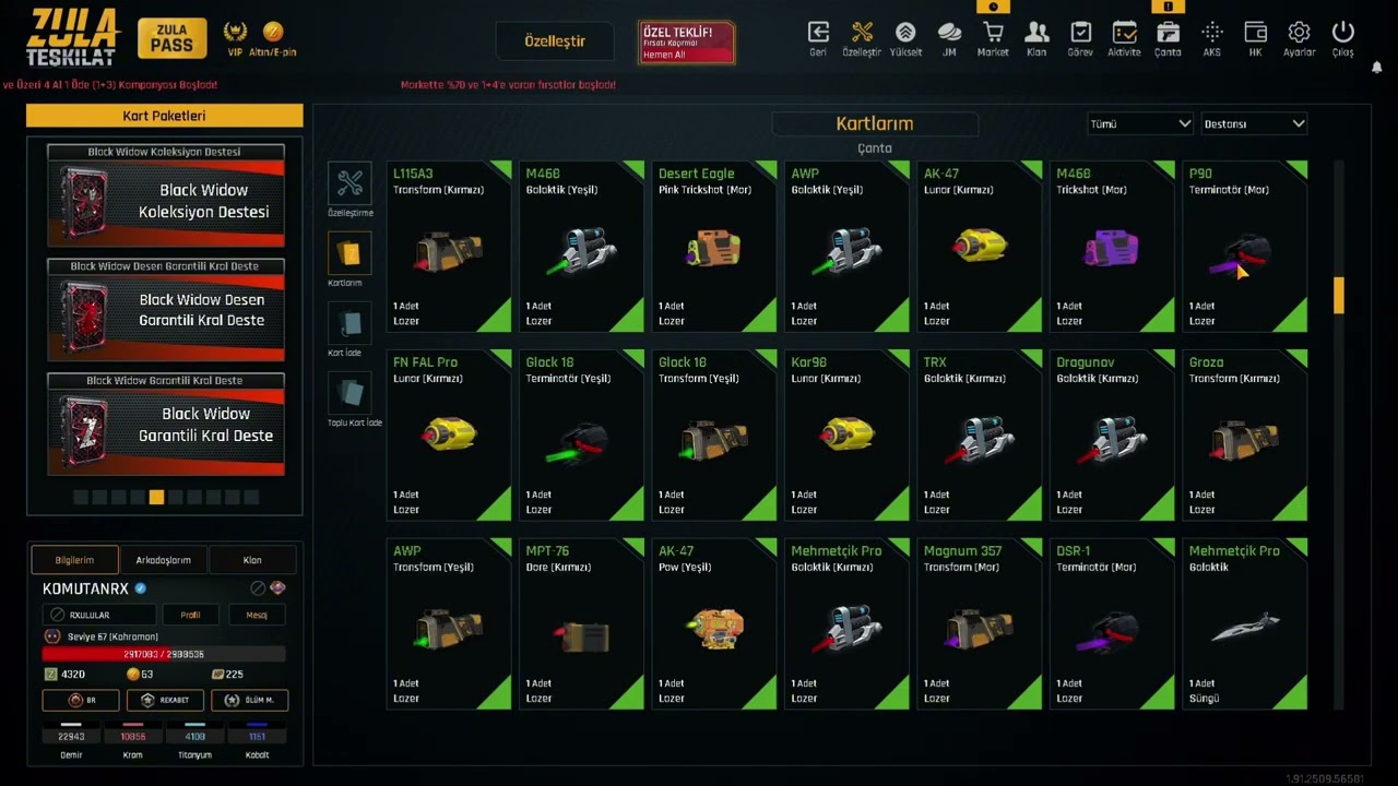 +148K ZA | 3K YATIRIMLI +7 FULL SET ZULA videosu