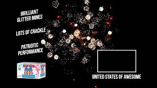 United States of Awesome - 500g Finale Firework 50 shots - Red White Blue Performance - World Class