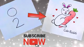 Easy rabbit drawing with the help of 0 \&2 @monizelegance7504 #drawingtutorial #shortfeed #drawing