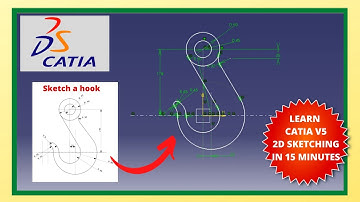 How To: CATIA 2D Sketching Practice for Beginners (SKETCH A HOOK) | CATIA V5