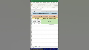💰 How to Calculate Depreciation with Excel’s SLN Function ‼️