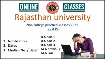 Rajasthan university non college practical online classes 2021 || Ru non college online classes.