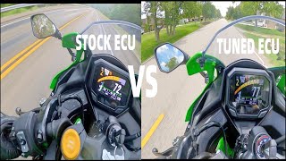 Stock ECU Vs Tuned! Ninja ZX-4RR Acceleration Comparison!