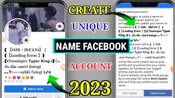 How to Make Unique Name Account on Facebook 2023 | Create New Unique Name Facebook Account 2023
