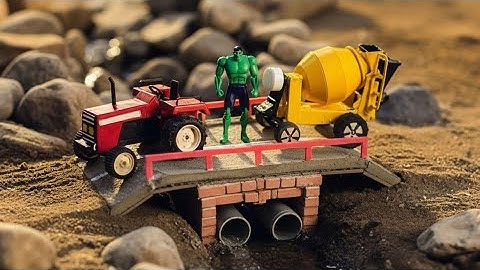 Bridge Collapse After Earthquake Landslide | Bridge Construction Project With DIY Tractor & Engineer
