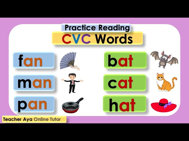 Practice Reading CVC Words ||  Learn how to read || Basic words /a/ sounds class=