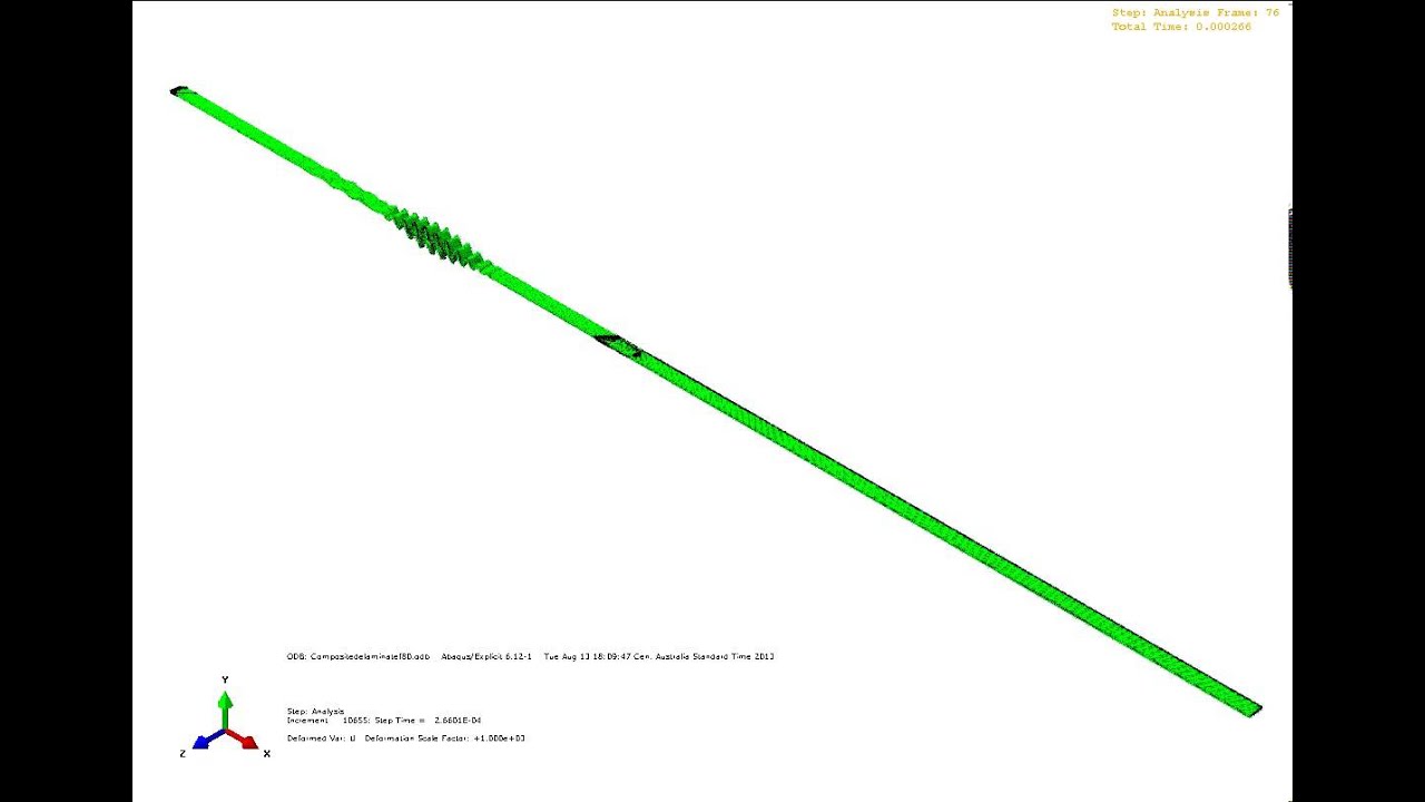 Lamb wave propagation throughout a composite beam