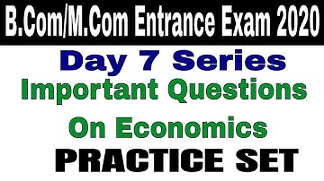 B.Com/M.Com Entrance Exam Series Day 7 || B.Com Entrance Exam 2020 || M.Com Entrance Exam 2020
