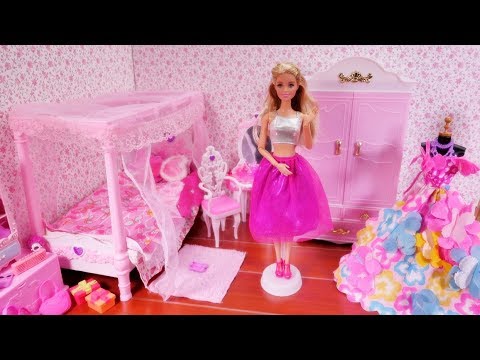 Roza spalnica Barbie 💜 Nova pohištvena dodatna oprema za čevlje 💜 Ponujamo novo sobo za lutke