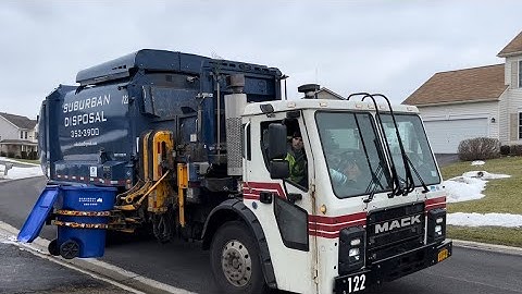 Suburban Disposal Mack LR CNG Labrie Automizer Garbage Truck Packing Heavy Trash + Bulk