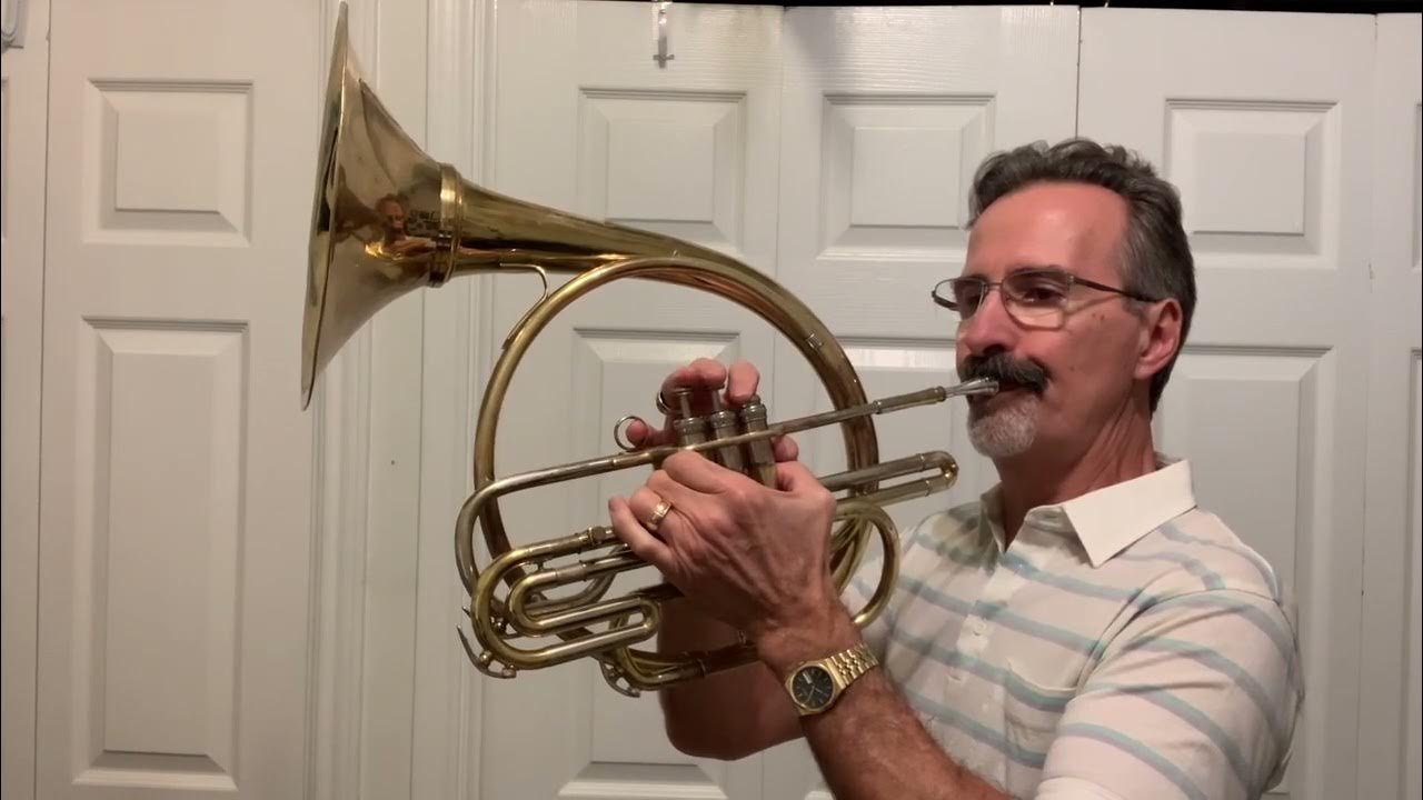 1980 Holton Model MH100 Bb Marching Mellophone. It has a detachable