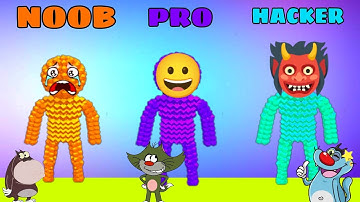 NOOB vs PRO vs HACKER Pixel Rush Android iOS Oggy And Jack Voice