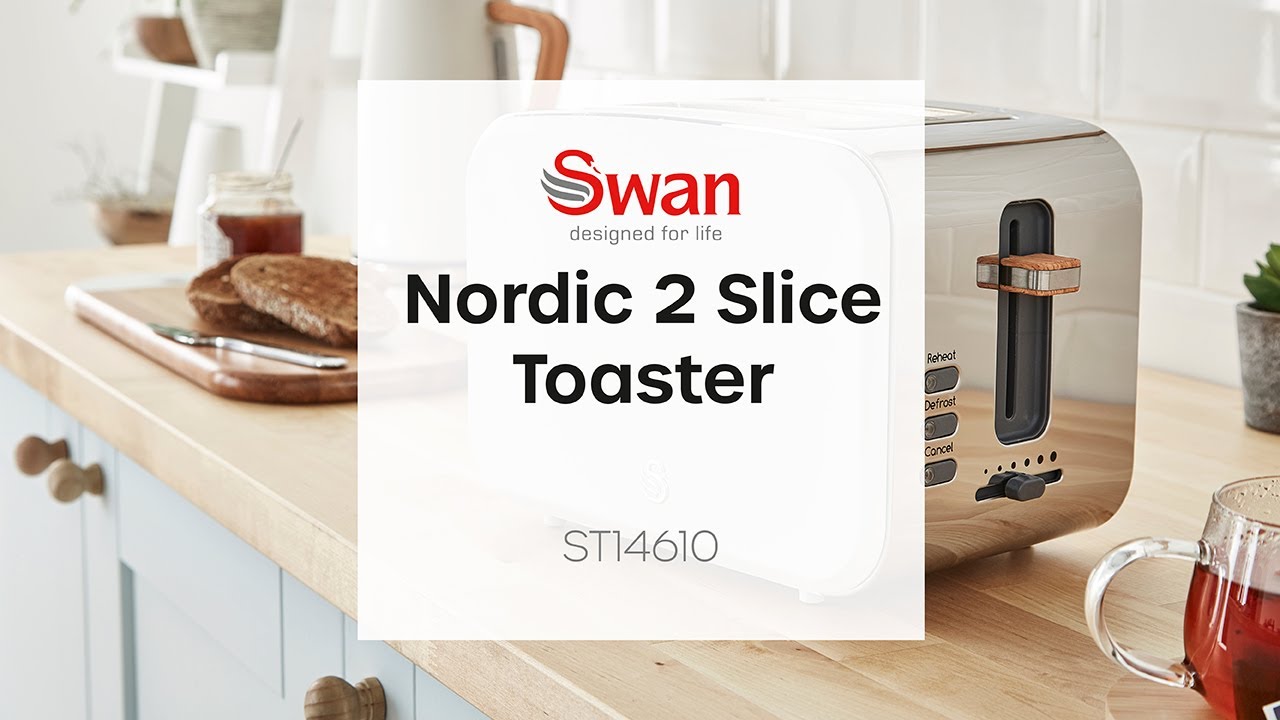 12€52 sur Grille-pain à Fente Large 2 tranches Design Moderne Nordic, SWAN,  ST14610WHTNEU, 900, Blanc - Grille pain - Achat & prix