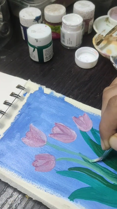 paint tulip 🌷 with me!!#painting#acrylic #tulips #scenario #art