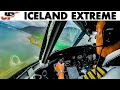 Visual Approach Iceland Extreme Airport | Cockpit Dash 8