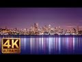 Wonderful Views of Seattle's Downtown in 4K - City Sounds White Noise - 2 Hours