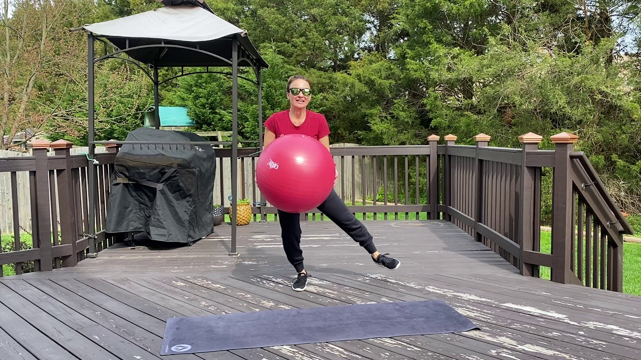 Cathe Friedrich's One on One Cardio Core on the Ball Home workout