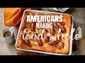 AMERICANS MAKING TOAD-IN-THE- HOLE (AMERICANS LIVING IN THE UK)