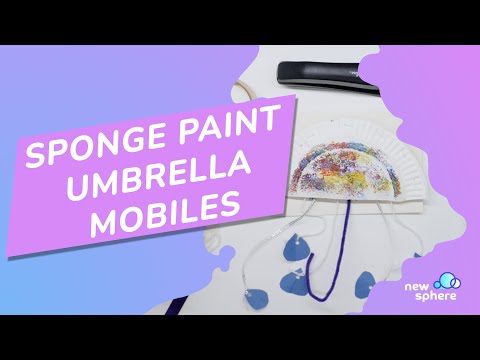 Sponge Paint Umbrella Mobiles 