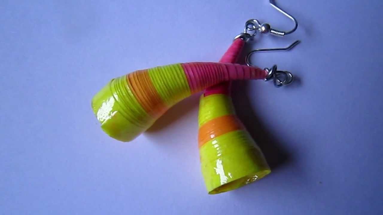 quilling paper resistant water Quilling YouTube Trumpet   Handmade Paper Jewelry   Earrings