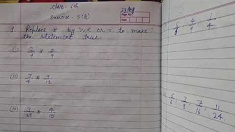 Class-6th;Chapter-5; Fractions; Exercise-5B; Questions 1to4