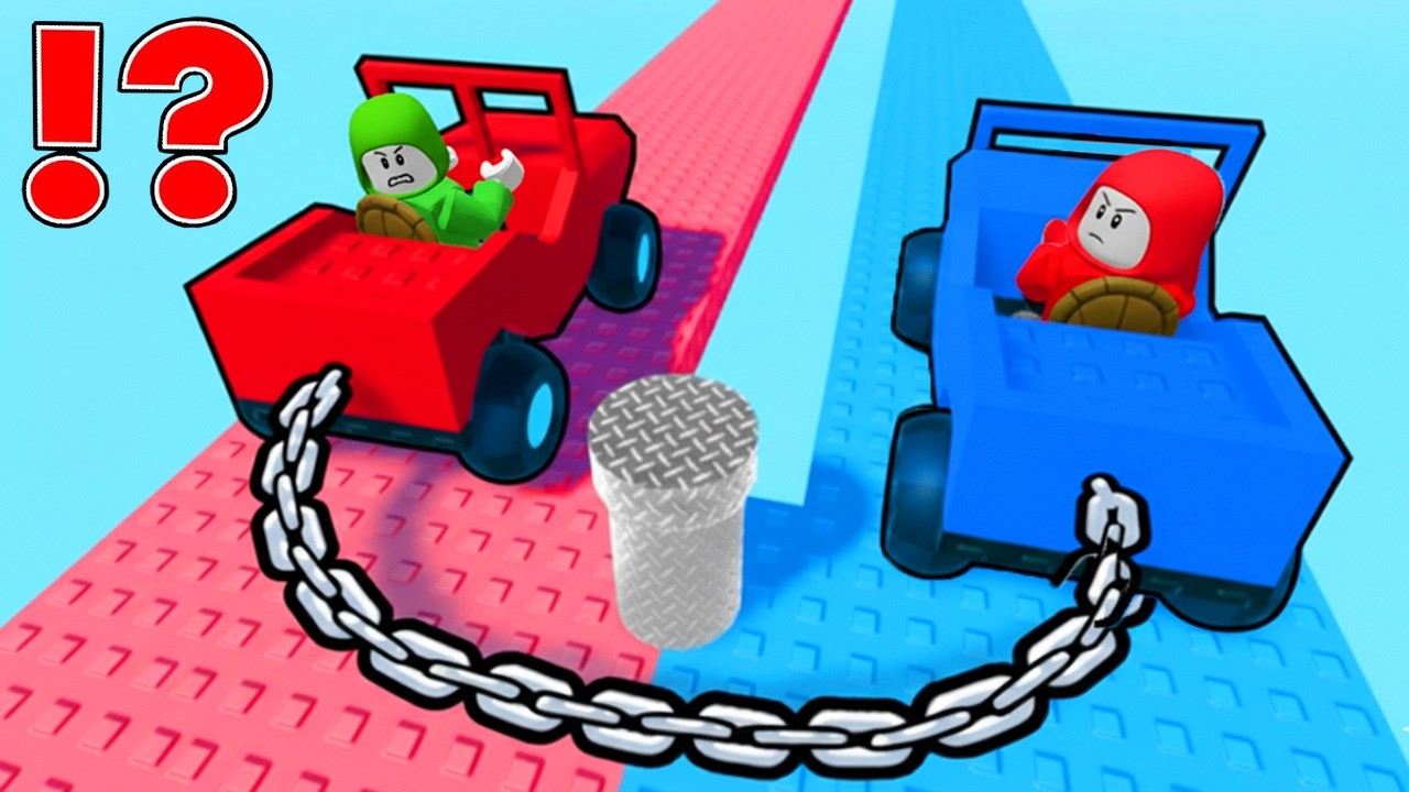 JJ and Mikey Play Chained Cars in Roblox ?!