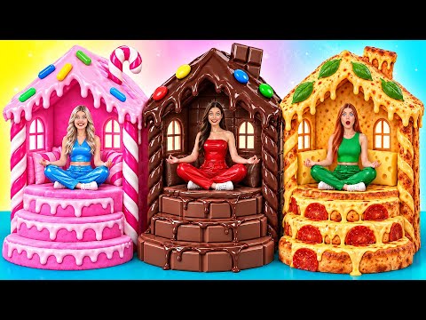One Colored House Sweets vs Chocolate vs Fast Food | Creative Decoration Hacks by Candy DO