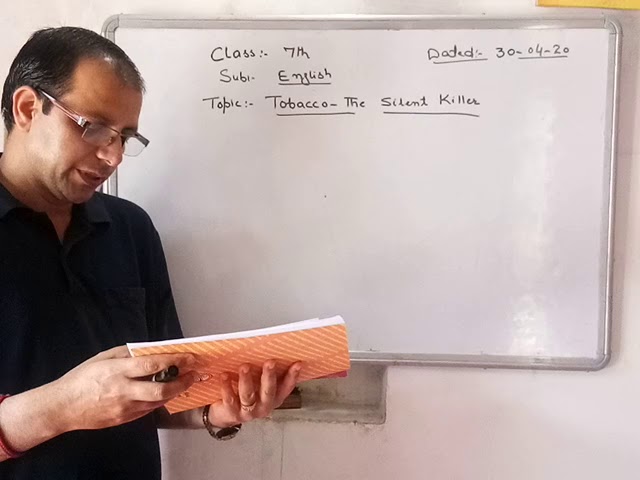 tobacco the silent killer class 7th solutions Tobacco--The Silent Killer( part -2) 7th Class English