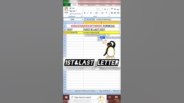 Separate The 1st & Last Letter Using Concatenate Formula #excel#amazing#tech#video#ytshorts#youtube