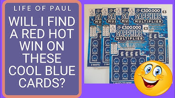 £15 of £3 lottery scratch cards to enjoy,  5 of the new Sapphire Multiplier Lotto Scratch Tickets.