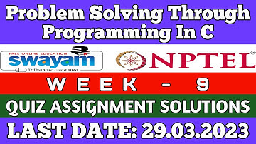 Problem solving through Programming In C | NPTEL | Week 9 Assignment 9 Solution | Jan 2023