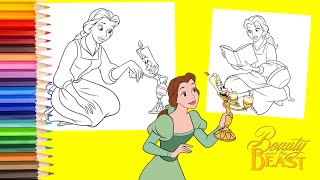 Coloring Disney Beauty & the Beast - Princess Belle & Lumiere - Coloring Pages