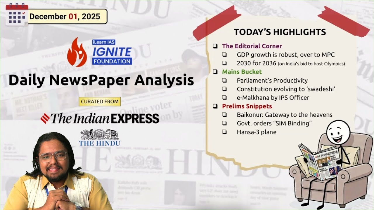 Daily Newspaper Analysis for UPSC | Dec 01, 2025 | The Hindu & Indian ...