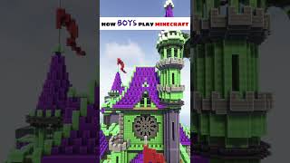 How Girls Vs Boys Play Minecraft - Masha Ultrafunk #shorts #minecraft