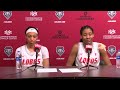 Amaya Brown & Shaiquel McGruder Postgame - UNM vs. Northern Arizona WNIT (3/16/2023)