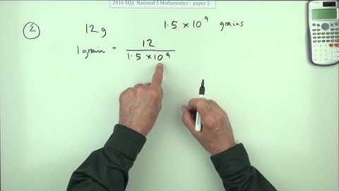2016 Nat 5 Mathematics  paper 2 number 2