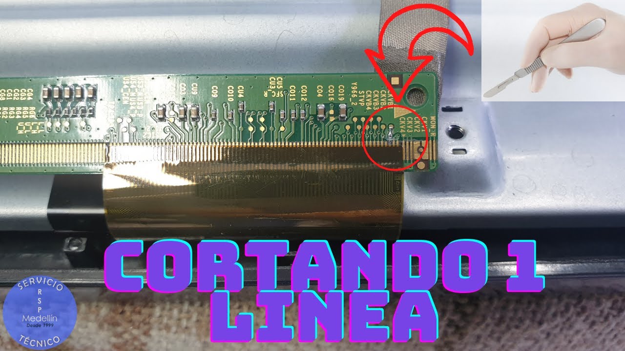 reparando pantalla. da imagen y se desvanece daño de panel