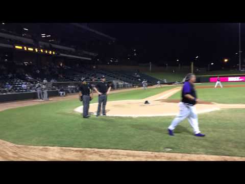 Winston-Salem Dash Manager Tommy Thompson in Epic Argument with Hone Plate Umpire in final 2014 home