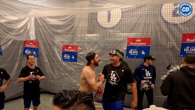 2025 NLDS: Dodgers celebration after eliminating Phillies in Game 4  walk-off - YouTube
