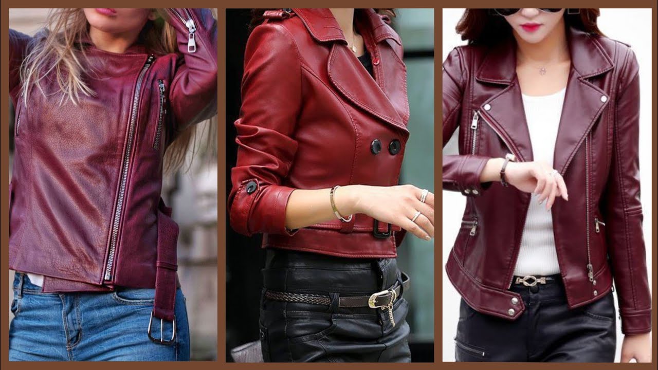 Red leather jackets for women 2k20 latest designs of winter leather ...