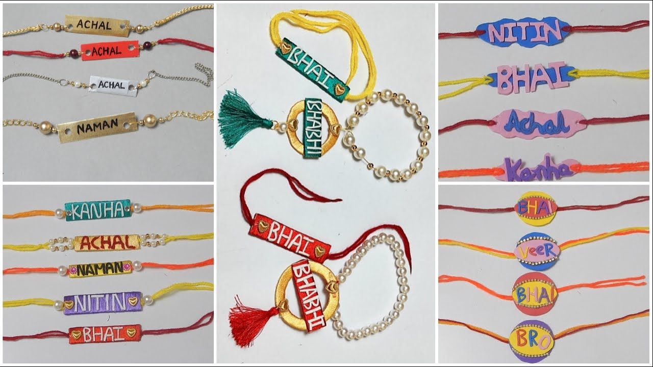 5 Easy customize rakhi | name rakhi making | rakhi making idea | Diy Rakhi Making