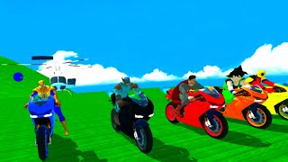 gta new v epic mega ramp motorbike racing stunt challenge competition |shining spider man game|