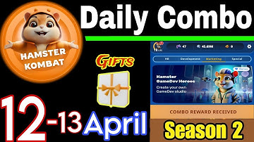 Hamster Kombat GameDev Heroes 🎮| 12-13 April Daily Combo 🧩 Season 2
