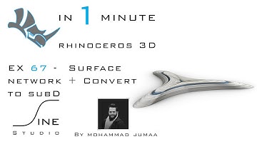 Rhino in 1 minute - EX 67 - Surface network + Convert to SubD