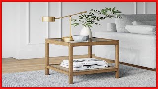 Great product -  Nathan James Nash Modern Solid Wood Accent End or Side Table, Light Brown/Glass