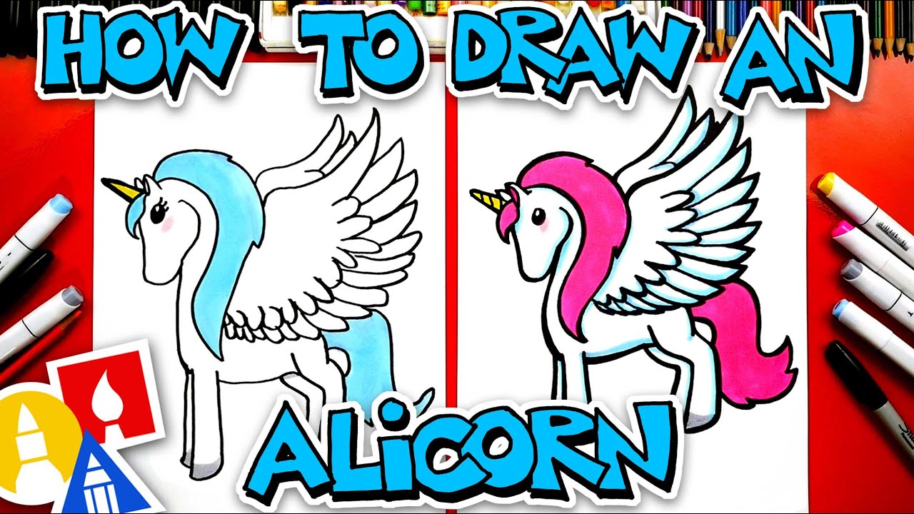 how to draw a cute unicorn with wings