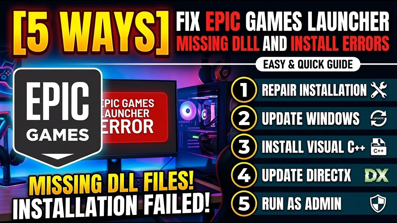 [5 Ways] Fix Epic Games Launcher Missing DLL Files and Installation ...