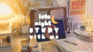 1 HOUR real time late night study with me (no music)🌙#1  note taking, pencil asmr, bg noise